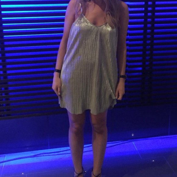 ⚡️2/$25!! Metallic Ribbed Mini Dress - Picture 8 of 8